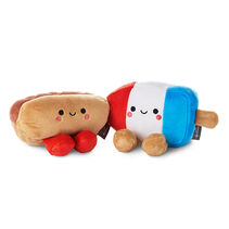 a hot dog and popsicle plush pair
