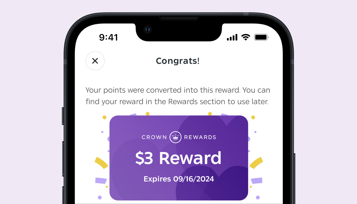 Crown Rewards on the Hallmark Cards Now app